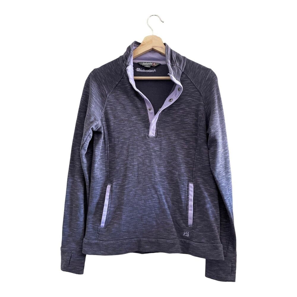 Avalanche Womens Med Long Sleeve 1/4 Zip Fleece Pullover Sweatshirt Purple